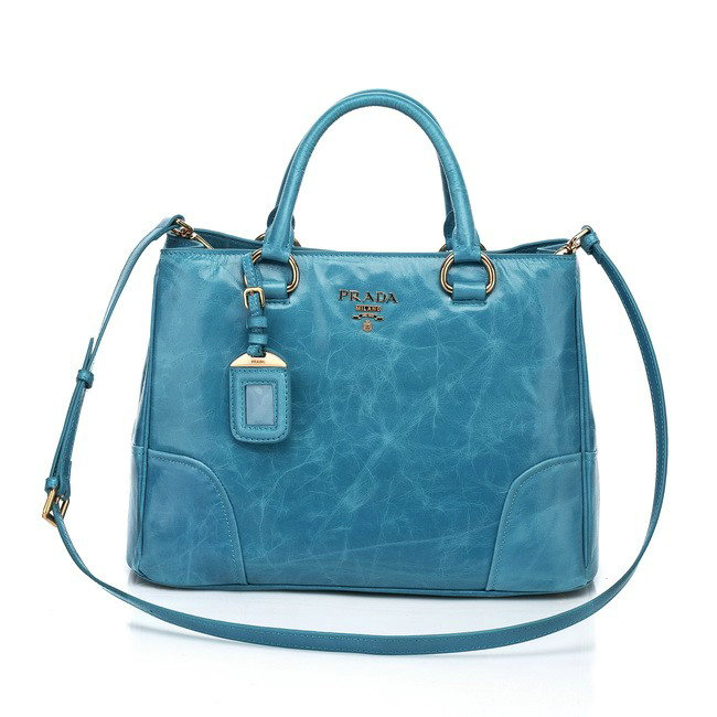 2014 Prada bright Leather Tote Bag for sale BN2533 light blue